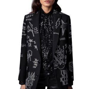✨BNWT ZADIG & VOLTAIRE VIVA CRYSTAL EMBELLISHED BLAZER✨